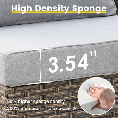 Set da conversazione in vimini da 6 pezzi per mobili da giardino XIZZI con sedia girevole