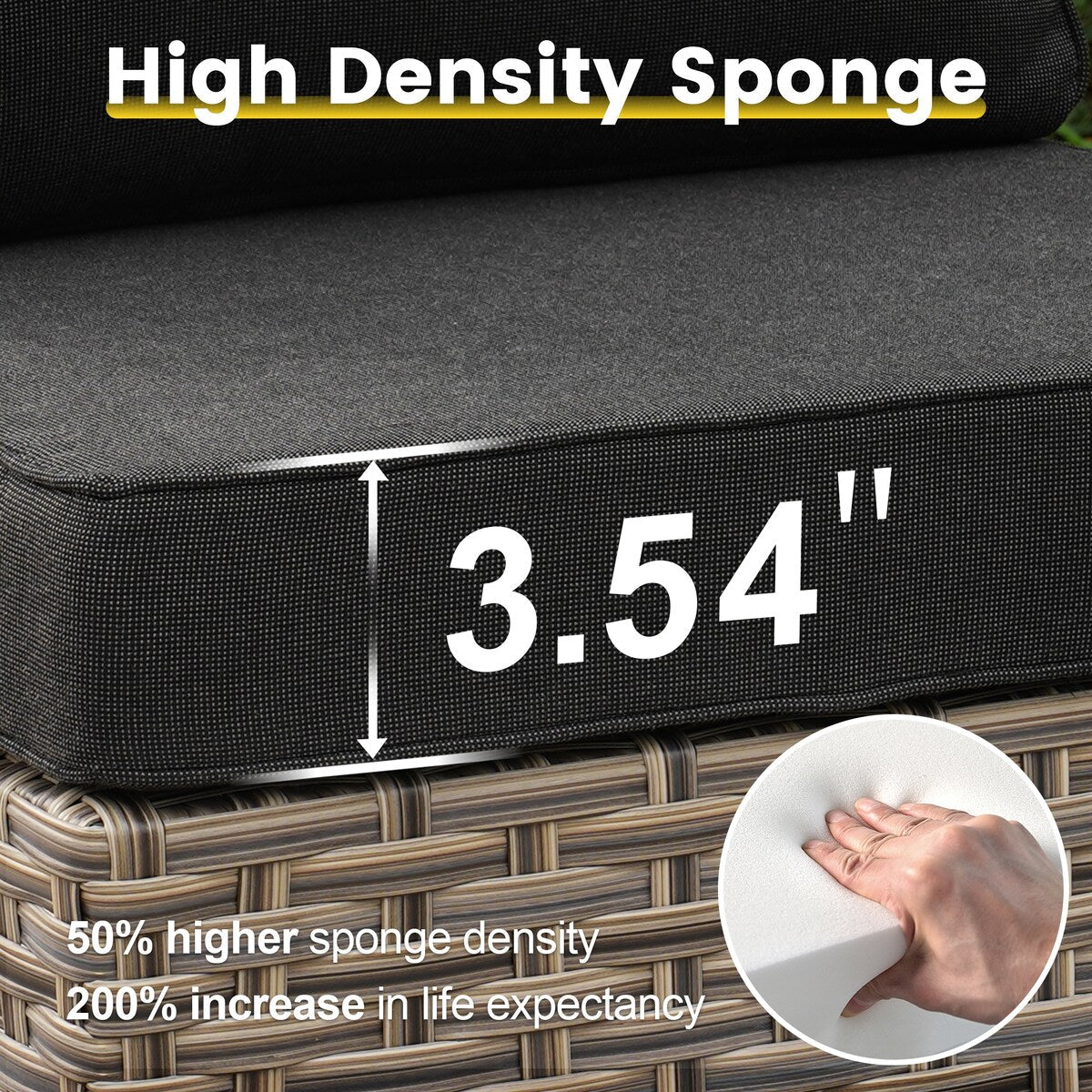 Set da conversazione in vimini da 6 pezzi per mobili da giardino XIZZI con sedia girevole