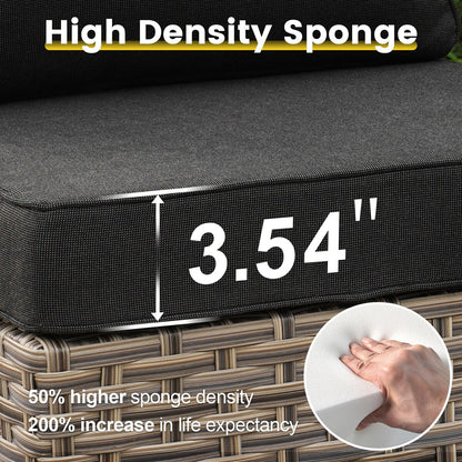 Set da conversazione in vimini da 6 pezzi per mobili da giardino XIZZI con sedia girevole