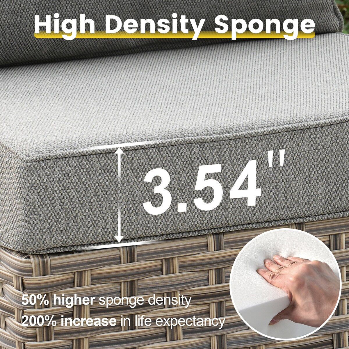 Set da conversazione in vimini da 6 pezzi per mobili da giardino XIZZI con sedia girevole