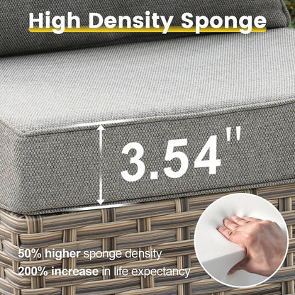 Set da conversazione in vimini da 6 pezzi per mobili da giardino XIZZI con sedia girevole