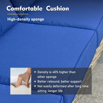 Set di divani da conversazione con seduta profonda per mobili da esterno in vimini da patio XIZZI da 6 pezzi