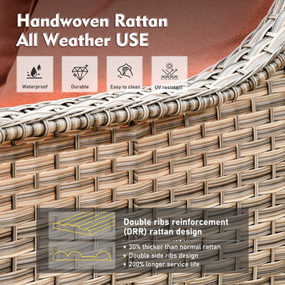 Set di divani da conversazione con seduta profonda per mobili da esterno in vimini da patio XIZZI da 6 pezzi