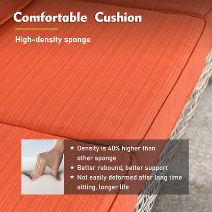 Set di divani da conversazione con seduta profonda per mobili da esterno in vimini da patio XIZZI da 6 pezzi