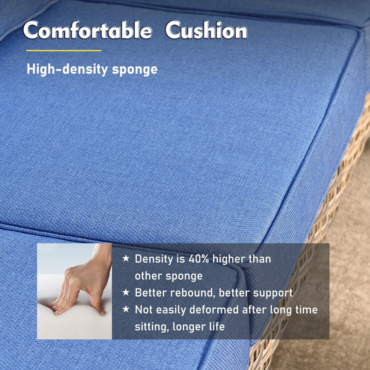 Set di divani da conversazione con seduta profonda per mobili da esterno in vimini da patio XIZZI da 6 pezzi