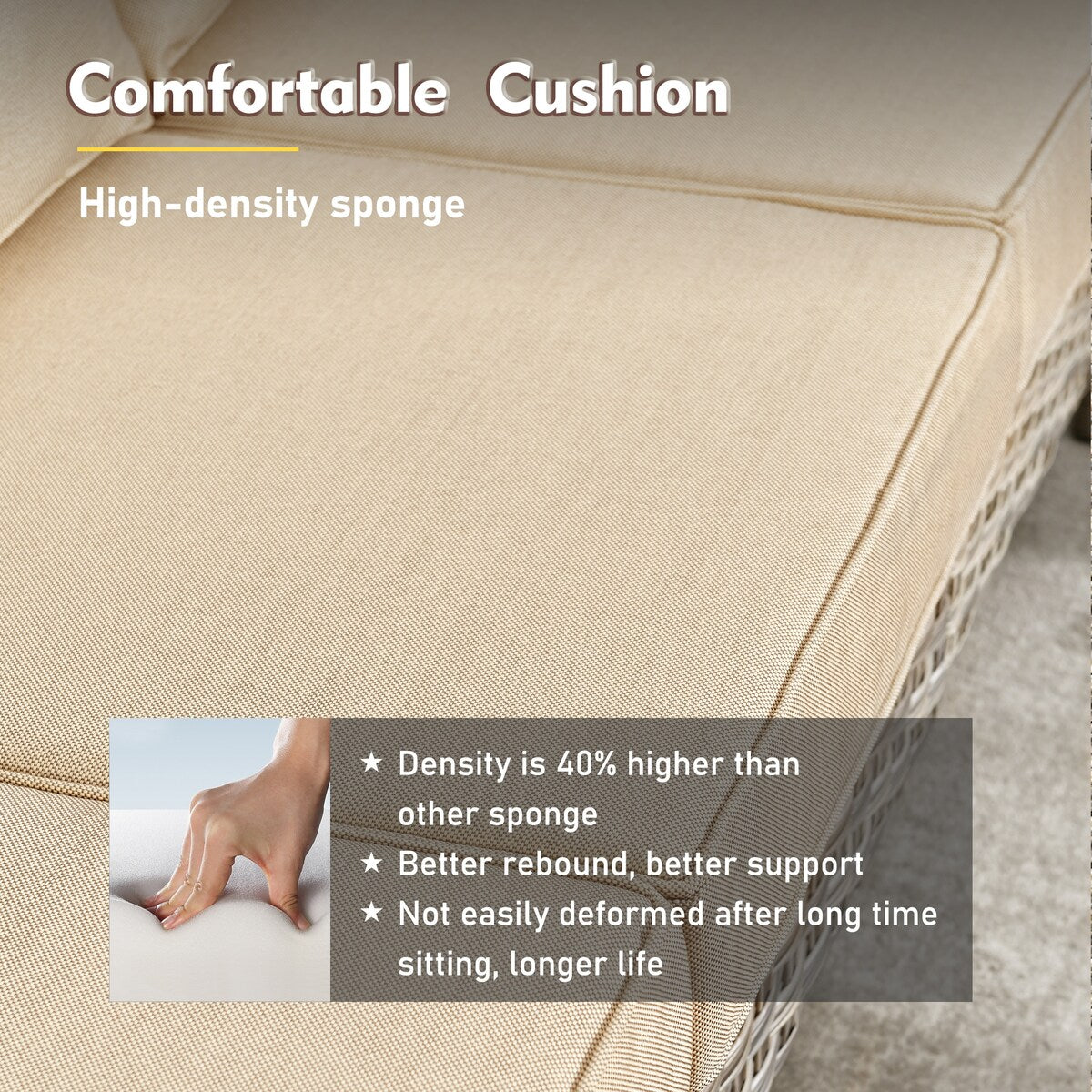 Set di divani da conversazione con seduta profonda per mobili da esterno in vimini da patio XIZZI da 6 pezzi