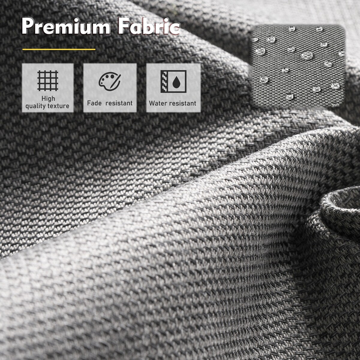 XIZZI Set di 6 divani da esterno in rattan e vimini con seduta profonda e braciere