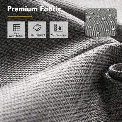 XIZZI Set di 6 divani da esterno in rattan e vimini con seduta profonda e braciere