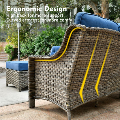 Set di mobili da esterno XIZZI da 6 pezzi con schienale alto e sedia girevole