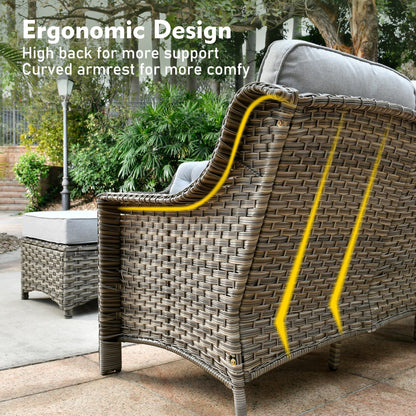 Set di mobili da esterno XIZZI da 6 pezzi con schienale alto e sedia girevole