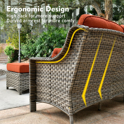 Set di mobili da esterno XIZZI da 6 pezzi con schienale alto e sedia girevole