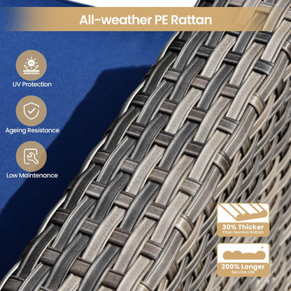 Set di mobili da giardino XIZZI da 6 pezzi, divano componibile in rattan per esterni con braciere