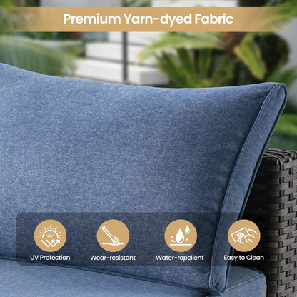 Set di mobili da giardino XIZZI da 6 pezzi, divano componibile in rattan per esterni con braciere