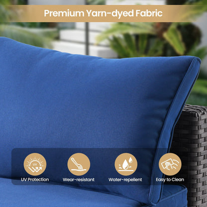 Set di mobili da giardino XIZZI da 6 pezzi, divano componibile in rattan per esterni con braciere