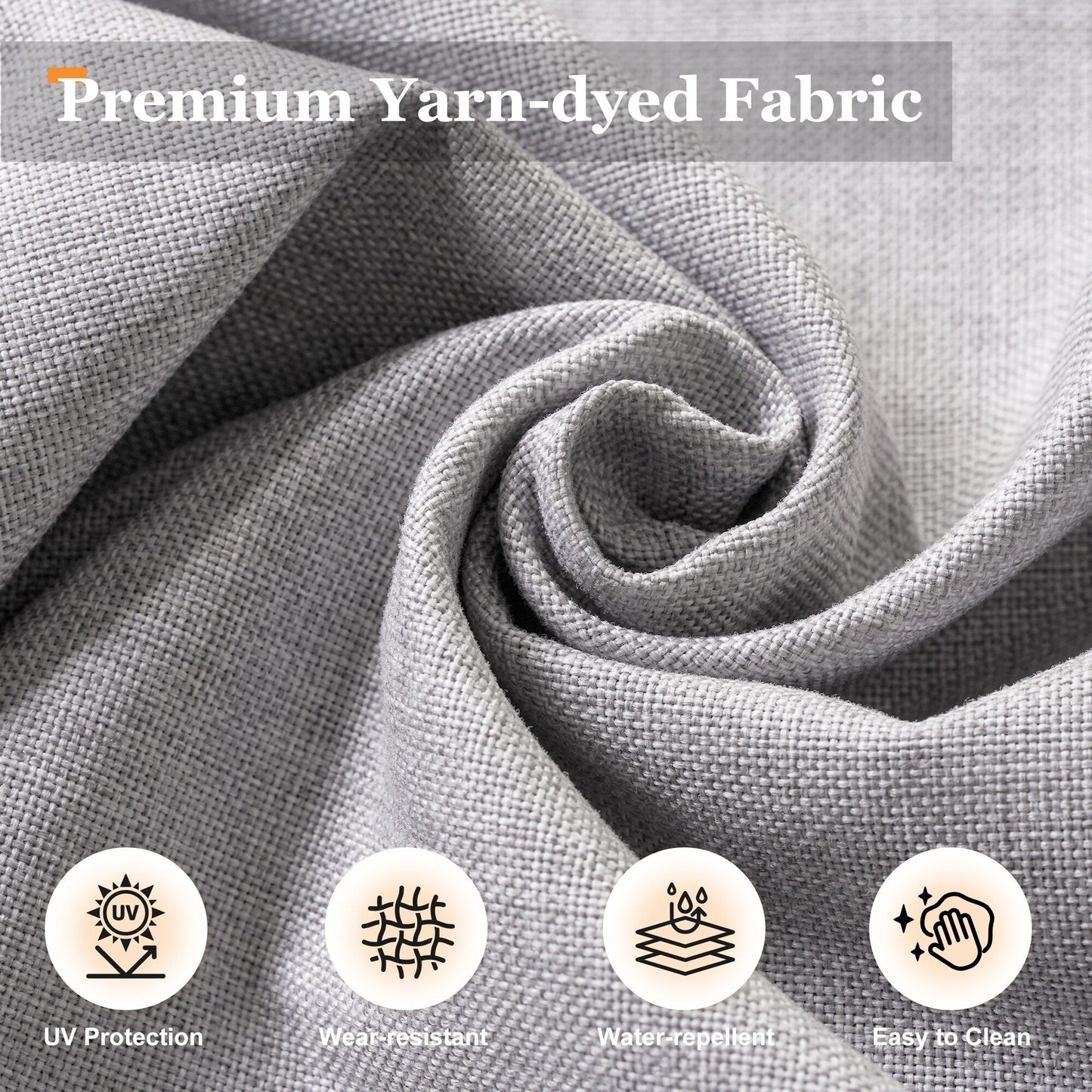 XIZZI Set di divani da conversazione con braccioli larghi e pouf da giardino, 7 pezzi