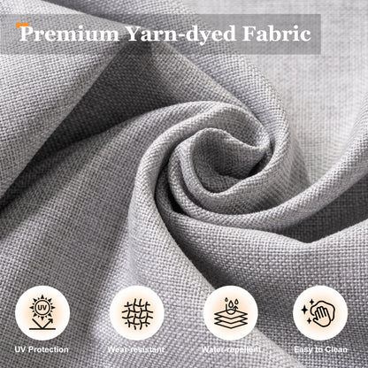 XIZZI Set di divani da conversazione con braccioli larghi e pouf da giardino, 7 pezzi