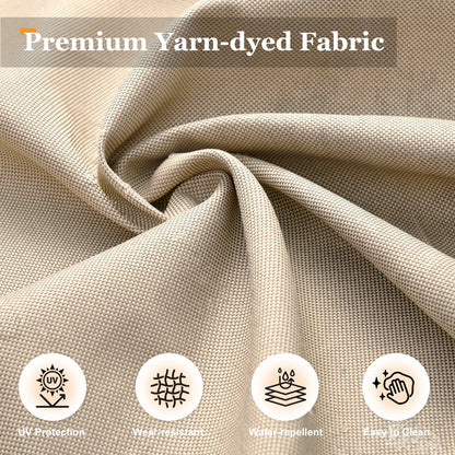 XIZZI Set di divani da conversazione con braccioli larghi e pouf da giardino, 7 pezzi