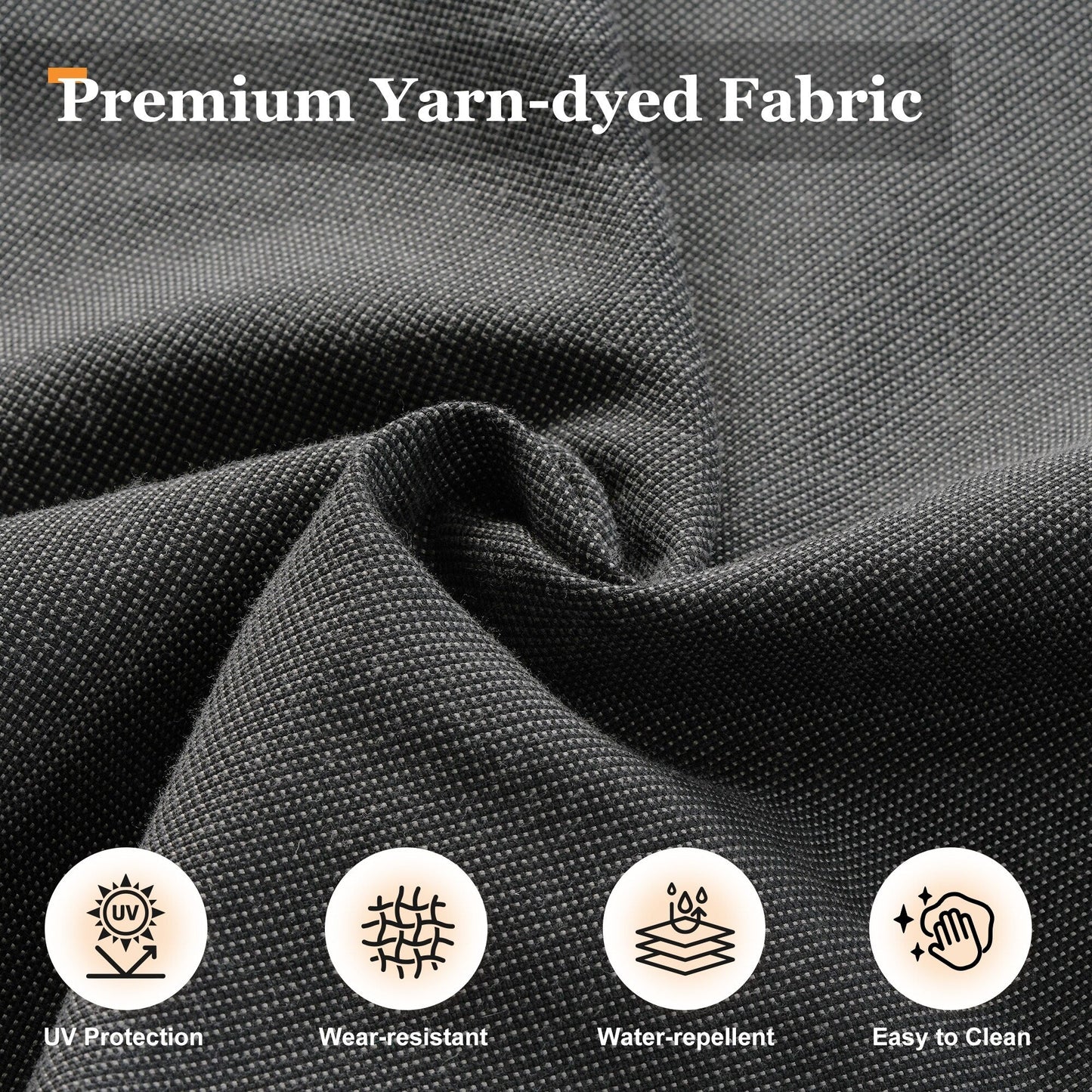 XIZZI Set di divani da conversazione con braccioli larghi e pouf da giardino, 7 pezzi