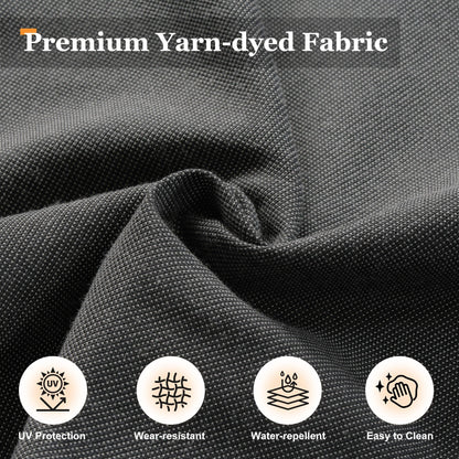 XIZZI Set di divani da conversazione con braccioli larghi e pouf da giardino, 7 pezzi