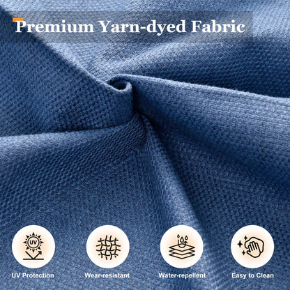 XIZZI Set di divani da conversazione con braccioli larghi e pouf da giardino, 7 pezzi