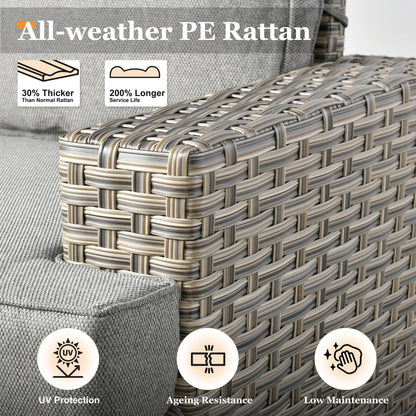 Set da conversazione in rattan per esterni con mobili da giardino XIZZI da 8 pezzi