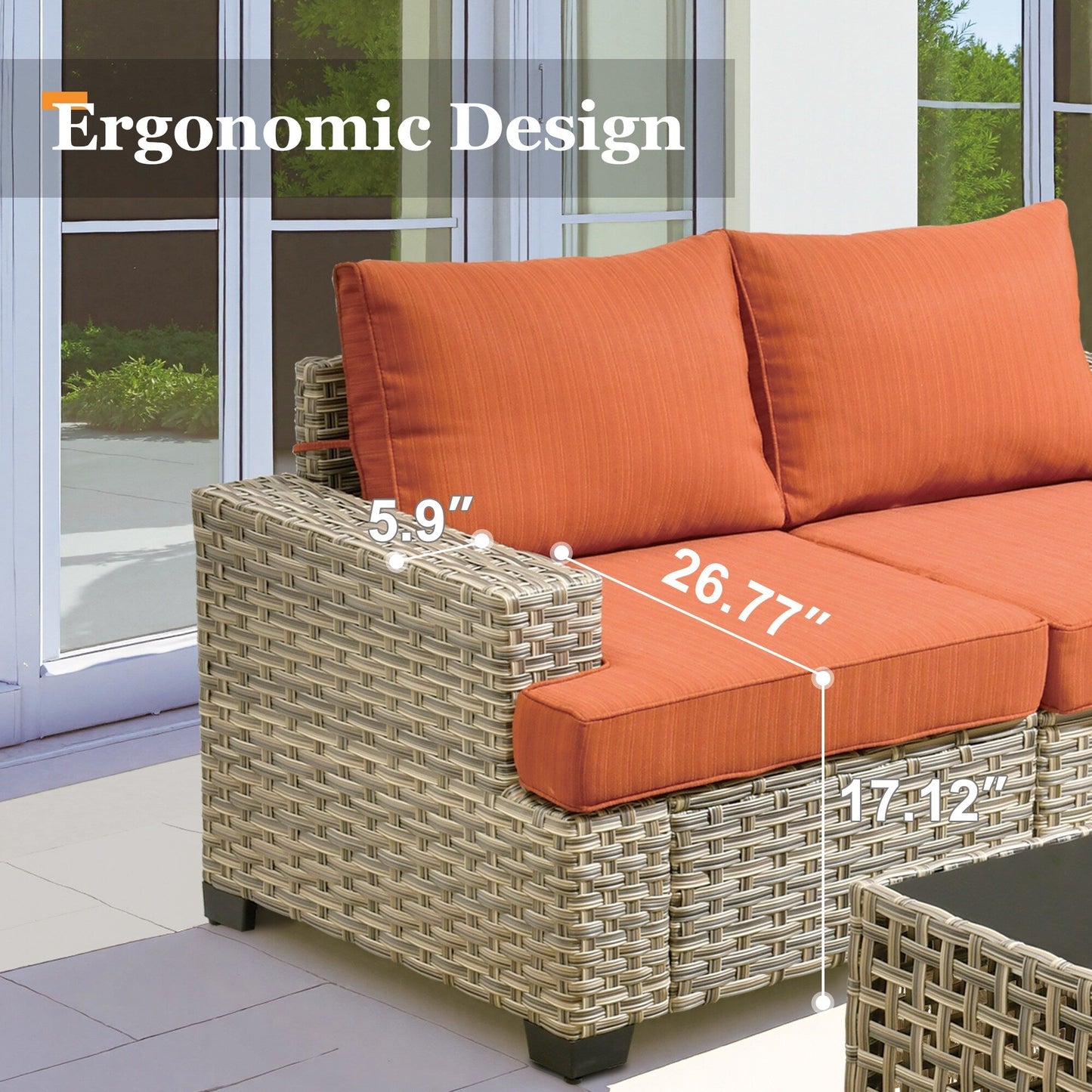 Set da conversazione in rattan per esterni con mobili da giardino XIZZI da 8 pezzi