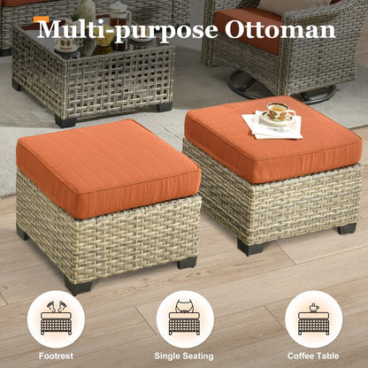 Set da conversazione in rattan per esterni con mobili da giardino XIZZI da 8 pezzi