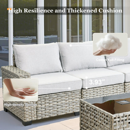 Set da conversazione in rattan per esterni con mobili da giardino XIZZI da 8 pezzi