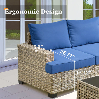 Set da conversazione in rattan per esterni con mobili da giardino XIZZI da 8 pezzi