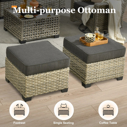 Set da conversazione in rattan per esterni con mobili da giardino XIZZI da 8 pezzi