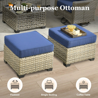 Set da conversazione in rattan per esterni con mobili da giardino XIZZI da 8 pezzi