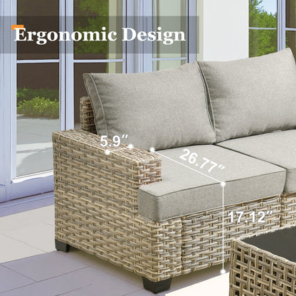 Set da conversazione in rattan per esterni con mobili da giardino XIZZI da 8 pezzi