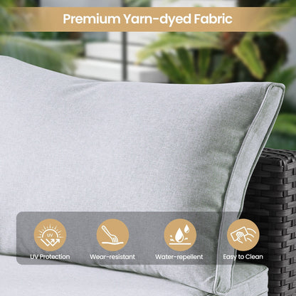 Set di mobili da giardino in vimini XIZZI da 8 pezzi con braciere