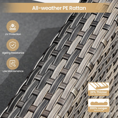 Set di mobili da giardino in vimini XIZZI da 8 pezzi con braciere