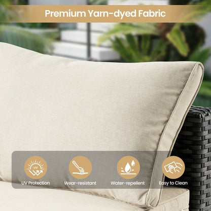 Set di mobili da giardino in vimini XIZZI da 8 pezzi con braciere