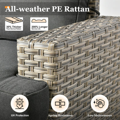 Set di mobili da giardino in vimini XIZZI da 8 pezzi con sedie girevoli