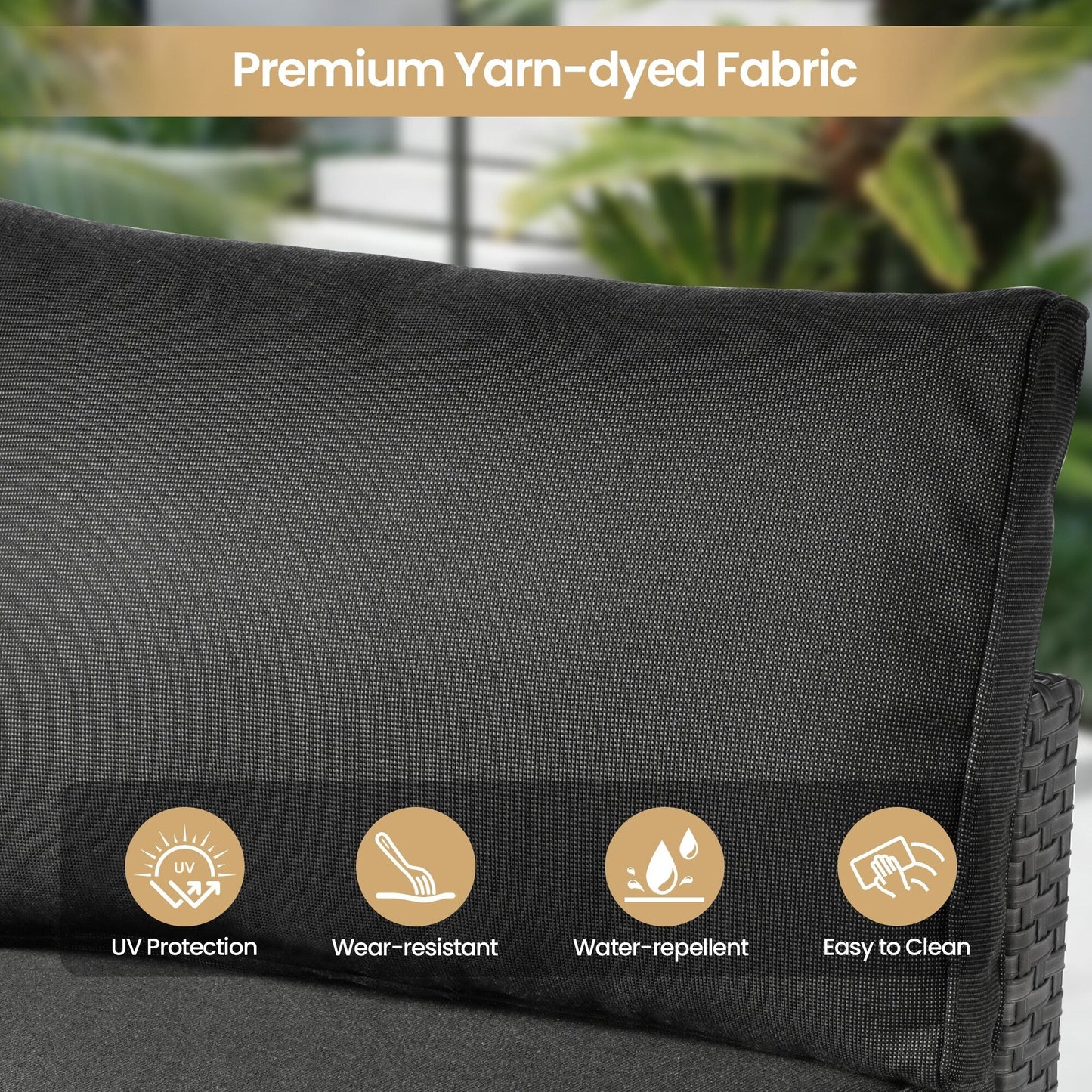 XIZZI 9 pezzi mobili da giardino in vimini sedia a dondolo girevole con tavolo braciere