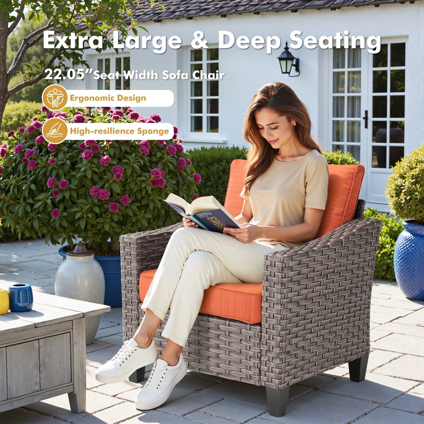 Set di mobili da esterno XIZZI con tavolo da fuoco