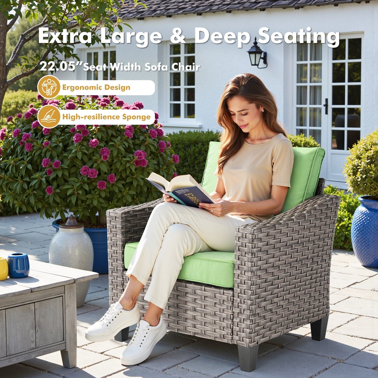 Set di mobili da esterno XIZZI con tavolo da fuoco