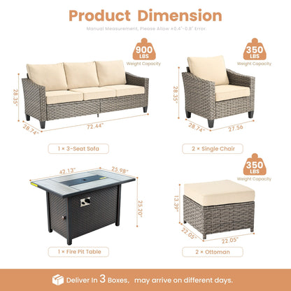 Set di mobili da esterno XIZZI con tavolo da fuoco