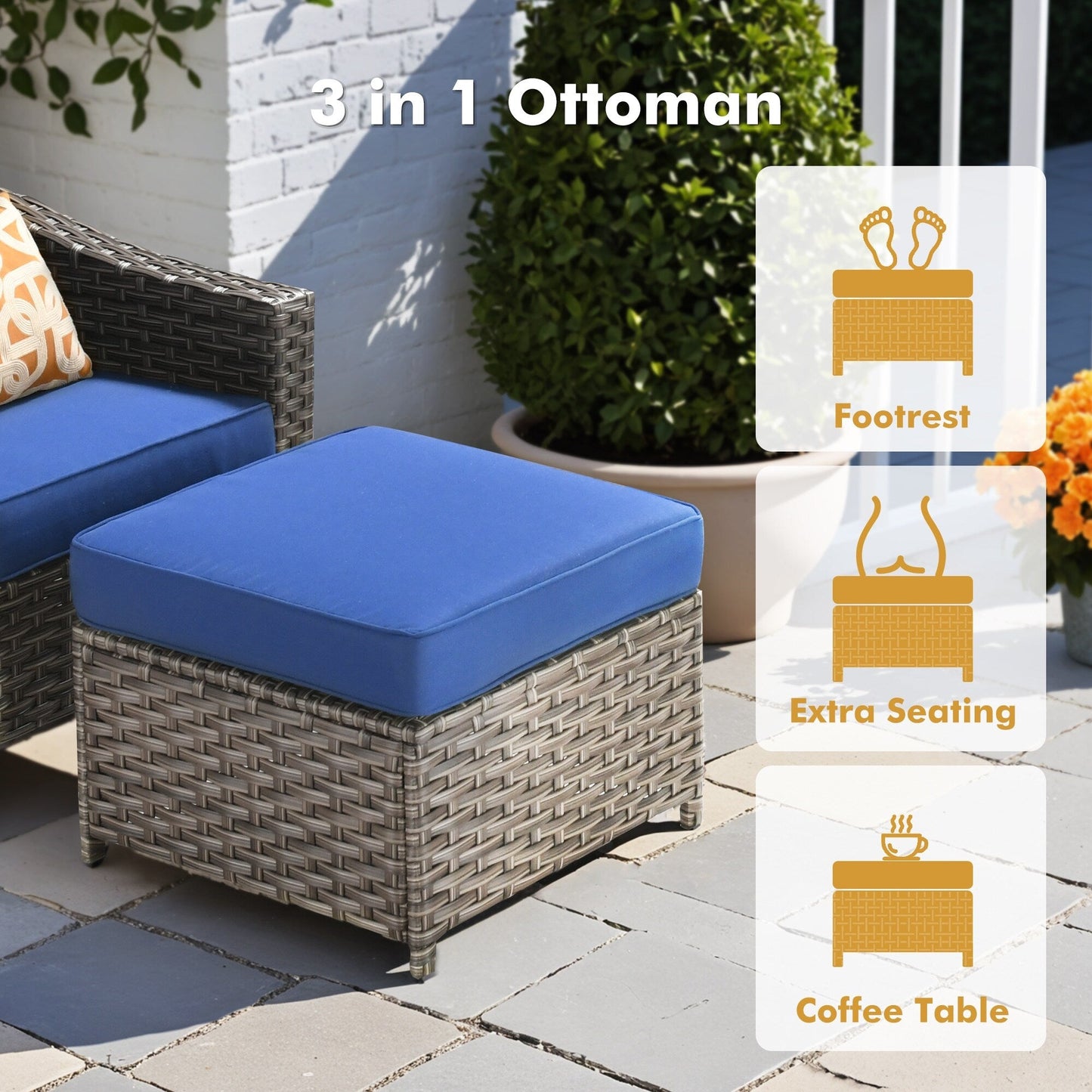 Set di mobili da esterno XIZZI con tavolo da fuoco