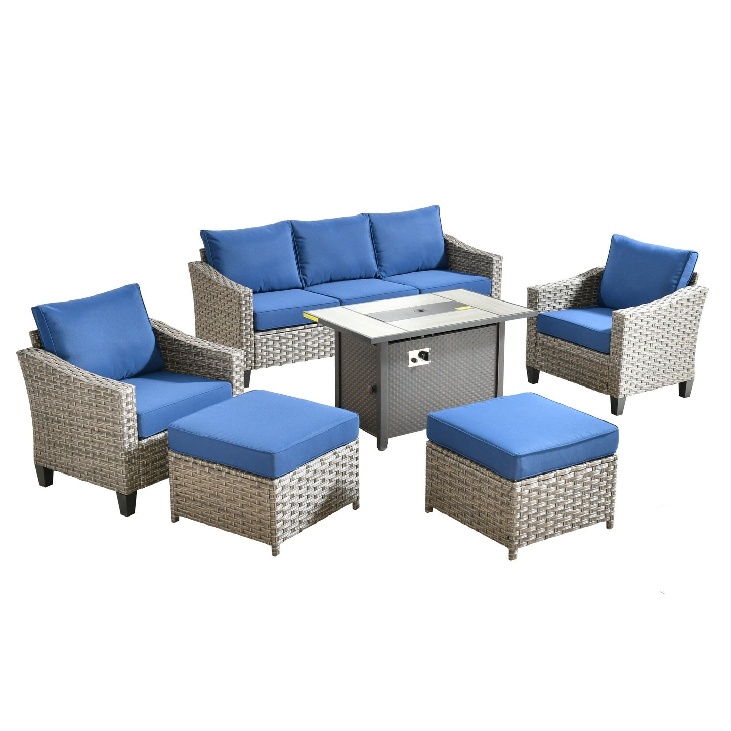 Set di mobili da esterno XIZZI con tavolo da fuoco