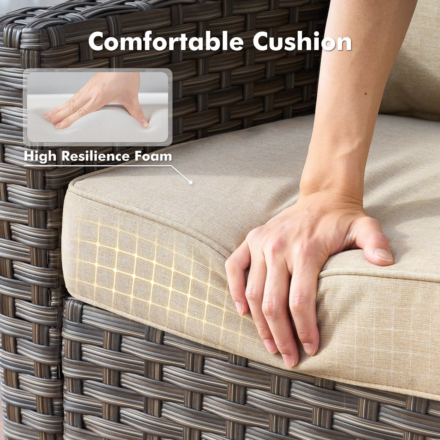 Set di mobili da esterno XIZZI con tavolo da fuoco