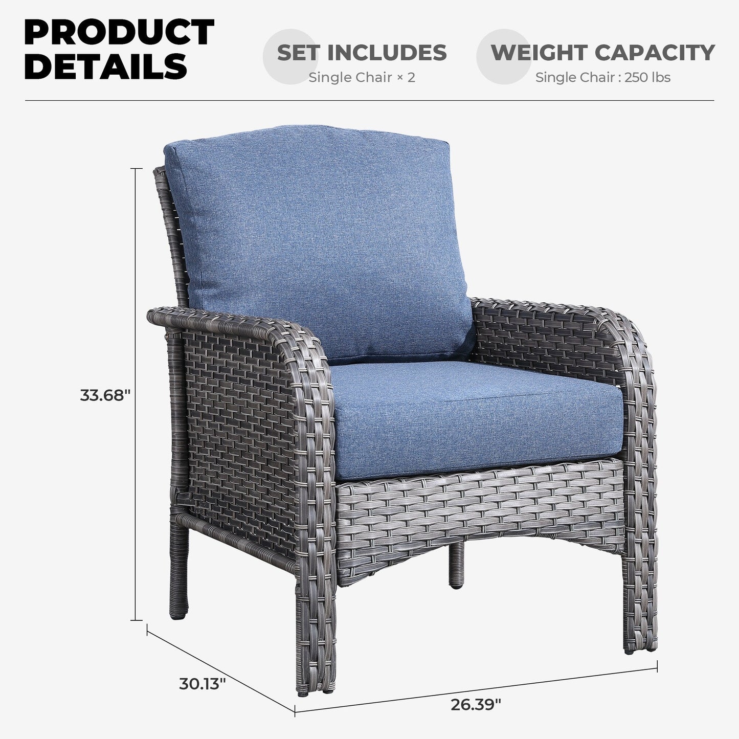 Set di sedie in vimini per esterni XIZZI (set da 2)