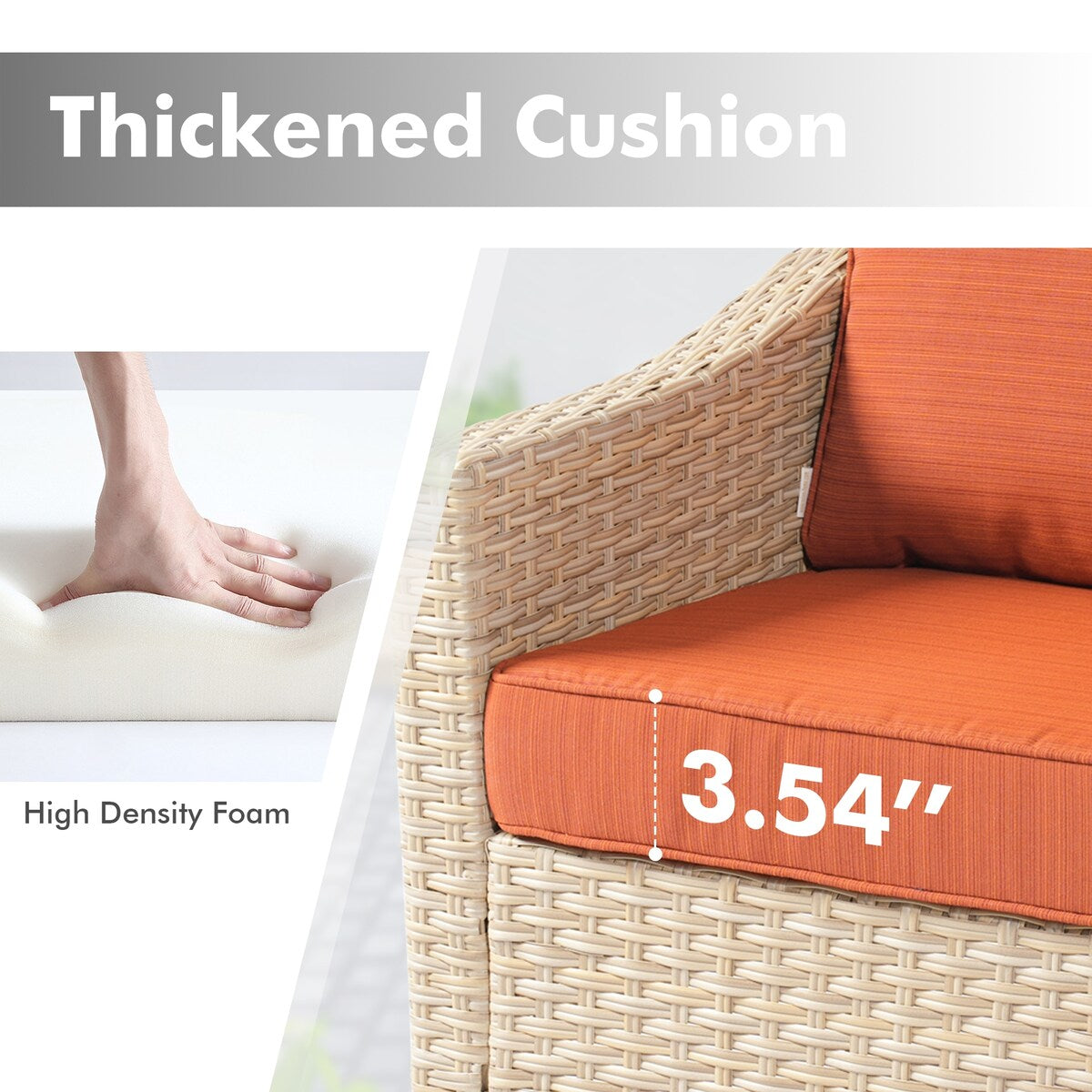 Mobili da giardino in vimini XIZZI da 6 pezzi con braciere a legna