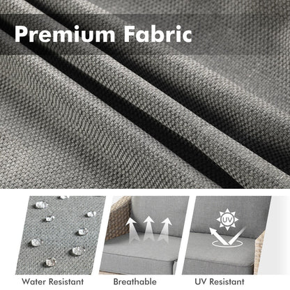 Mobili da giardino in vimini XIZZI da 6 pezzi con braciere a legna