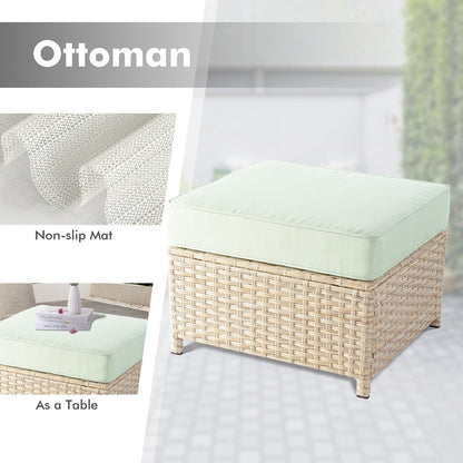 Mobili da giardino in vimini XIZZI da 6 pezzi con braciere a legna