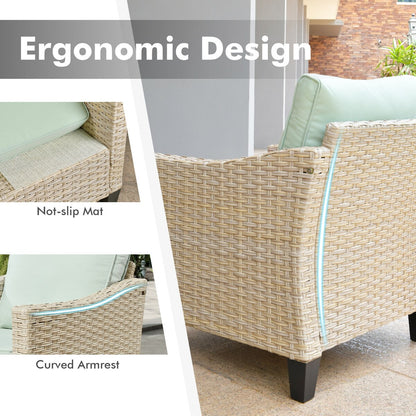 Mobili da giardino in vimini XIZZI da 6 pezzi con braciere a legna