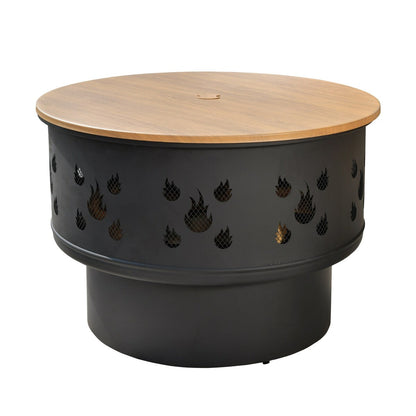 Mobili da giardino in vimini XIZZI da 6 pezzi con braciere a legna