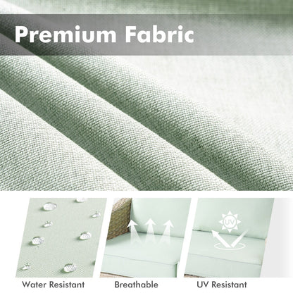 Mobili da giardino in vimini XIZZI da 6 pezzi con braciere a legna